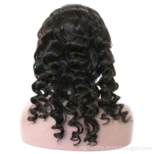 lovely curl mink brazilian hair loose wave wig, natural color loose style lace front wig wholesale,human hair wigs